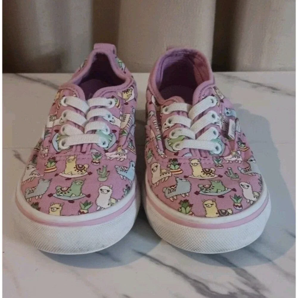 Vans Off The Wall Shoes Purple Llama Skate Shoes Toddler Girls Size 9.5